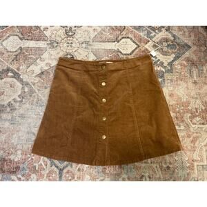 Sans Souci Brown Tan Corduroy Mini Skirt Sz Large